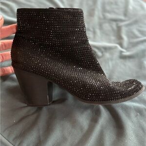 Juicy Couture Black Rhinestone Ankle Booties